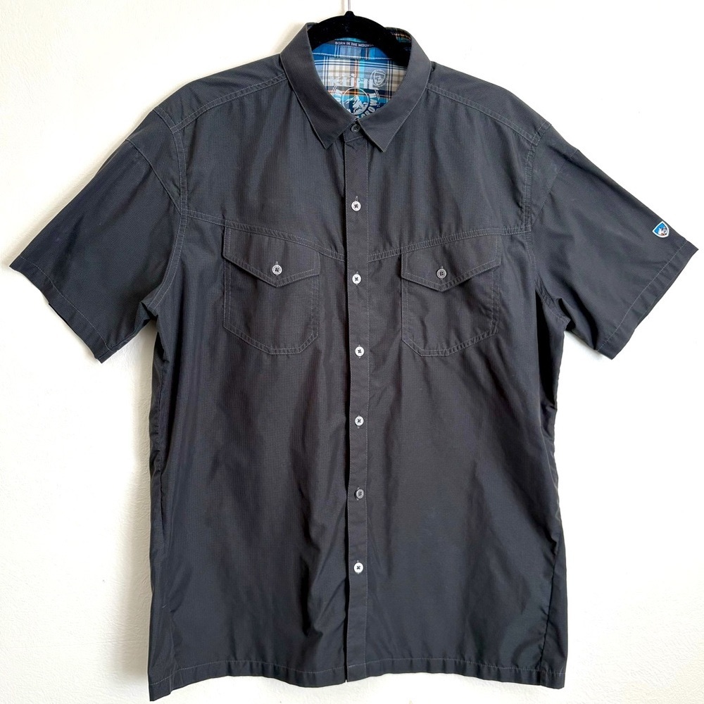 Kuhl Lightweight Performance Gusseted Shoulders Dark Gray Shirt Sz L